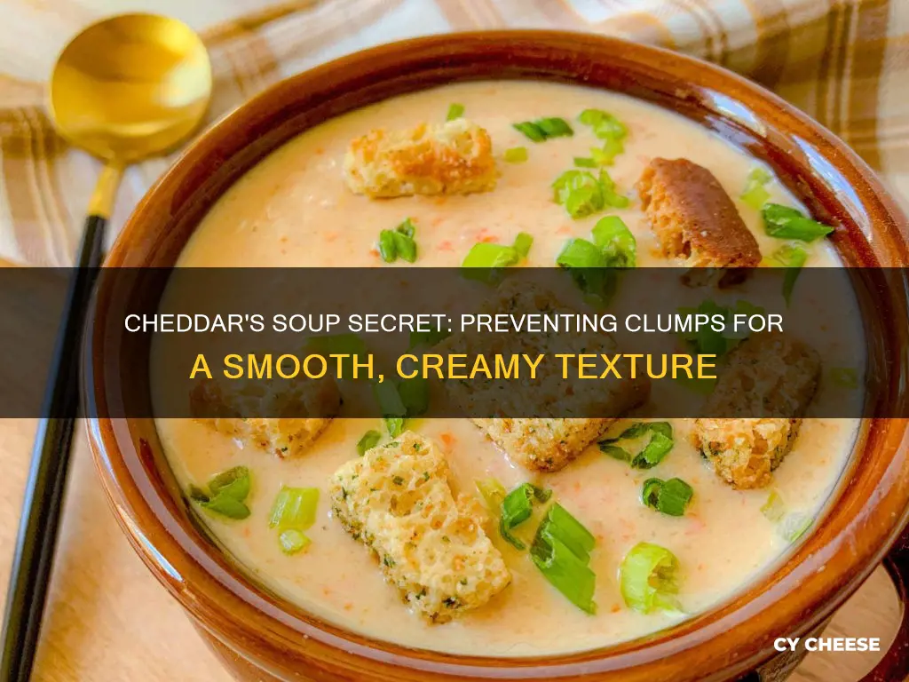 how to keep cheddar cheese from clumping in soup