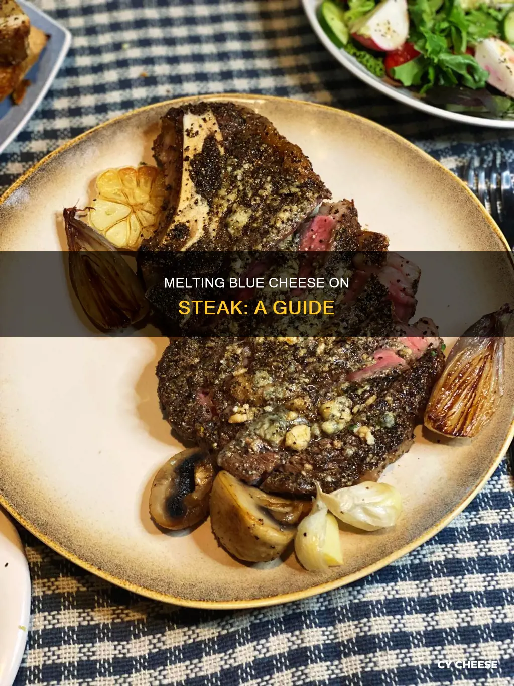how to melt blue cheese on steak