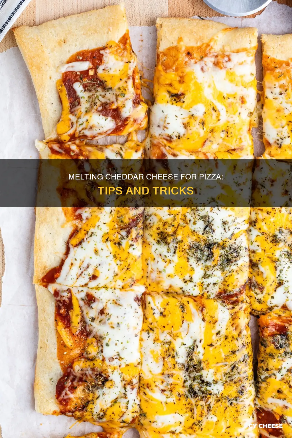 how to melt cheddar cheese for pizza