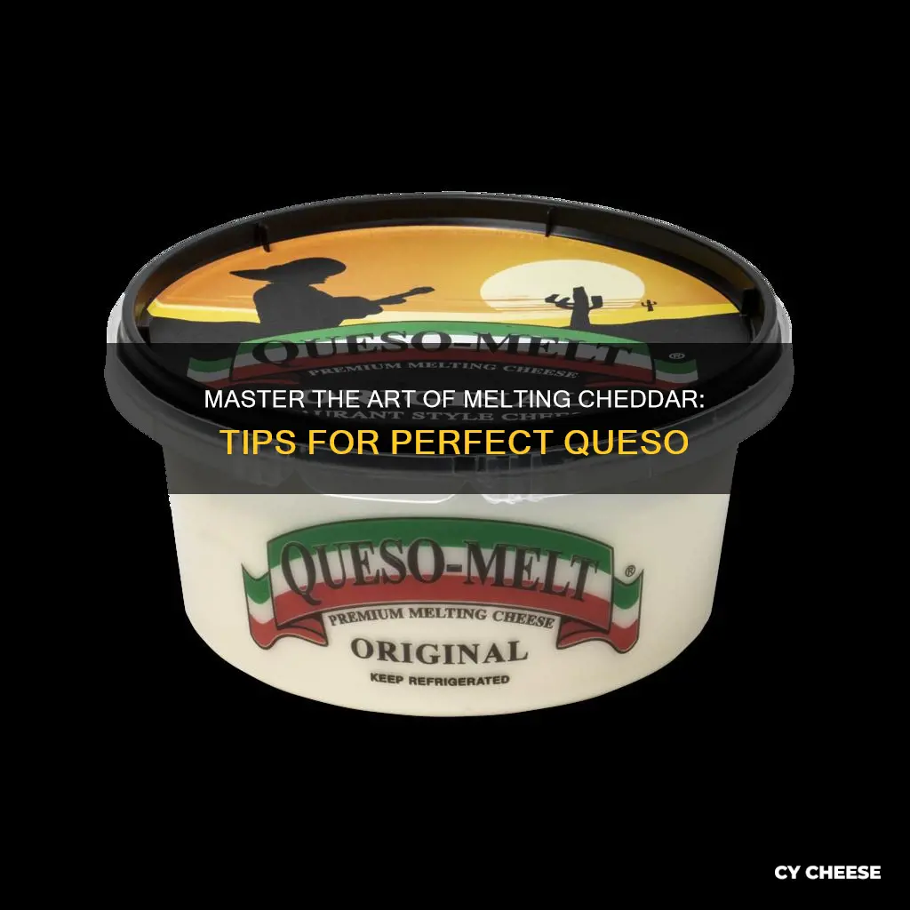 how to melt cheddar cheese for queso