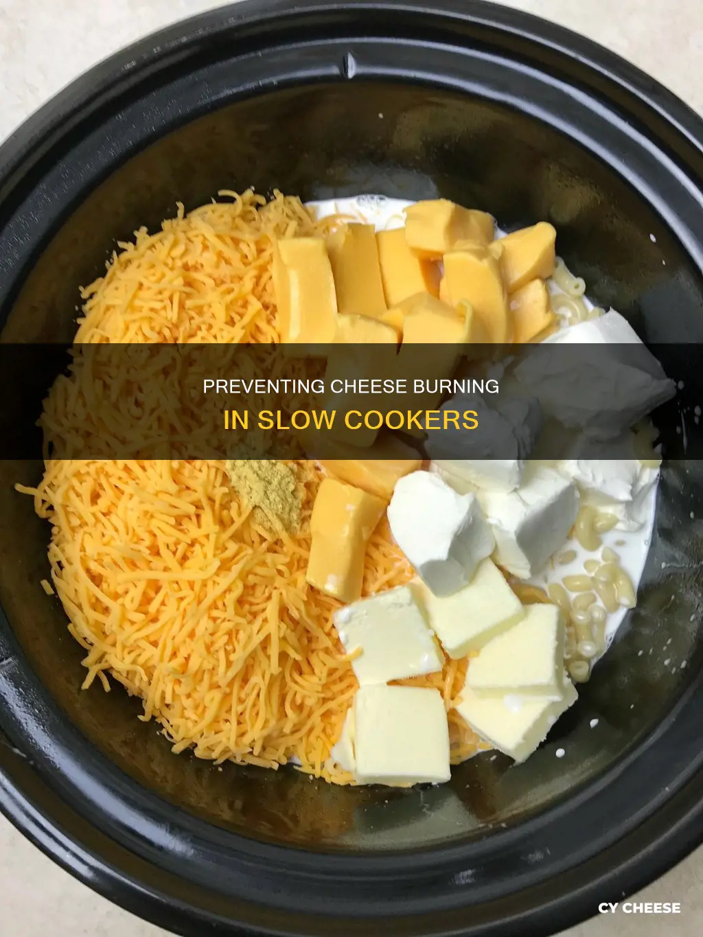 how to prevent cheese from burning in slow cooker