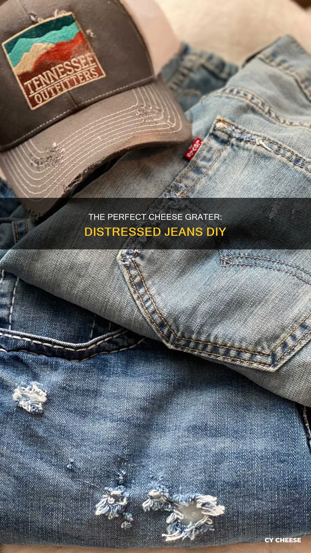 how to put holes in jeans with a cheese grater