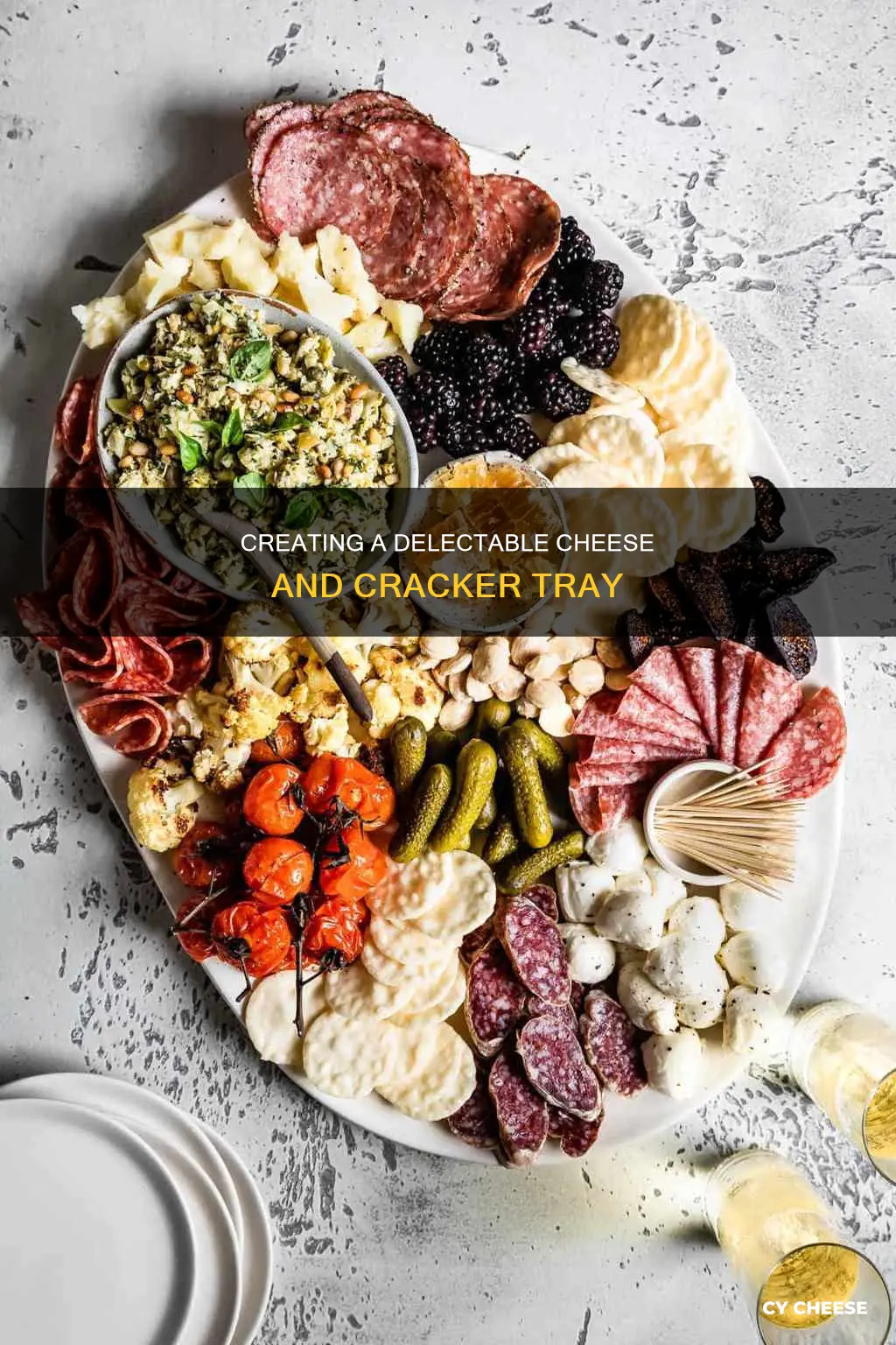 how to put together a cheese and cracker tray