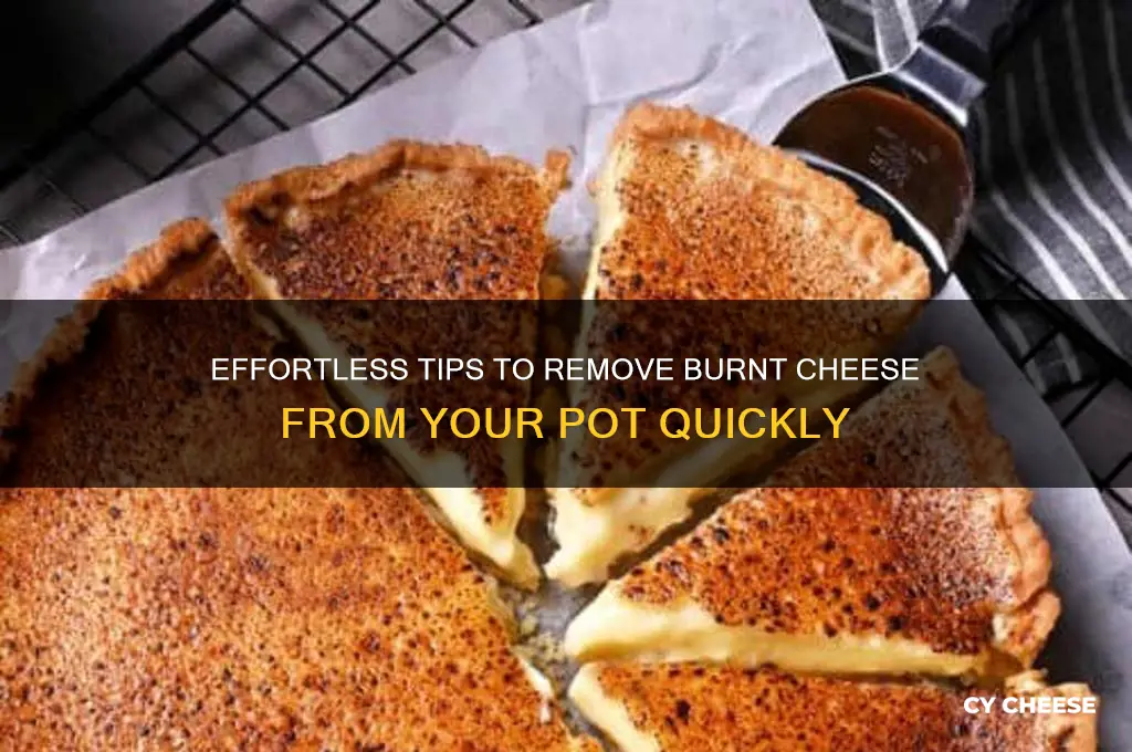 how to remove burnt cheese from a pot
