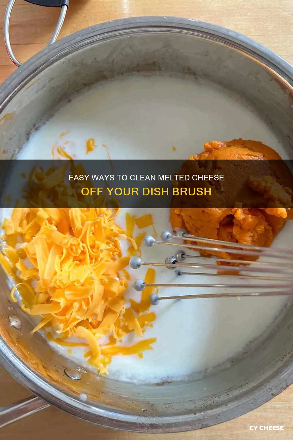 how to remove melted cheese from dish brush