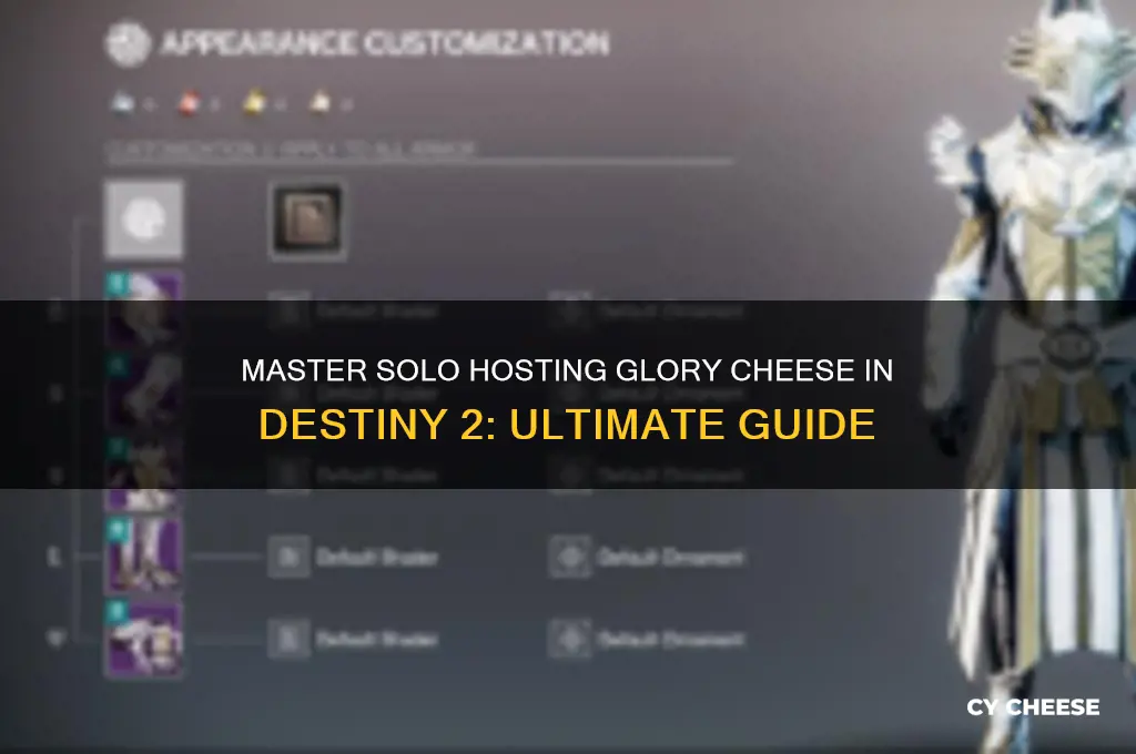 how to solo host glory cheese destiny 2