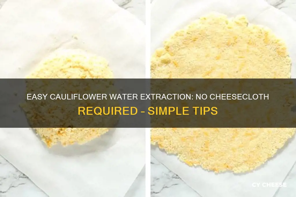 how to sqeeze water from cauliflower without cheese cloth