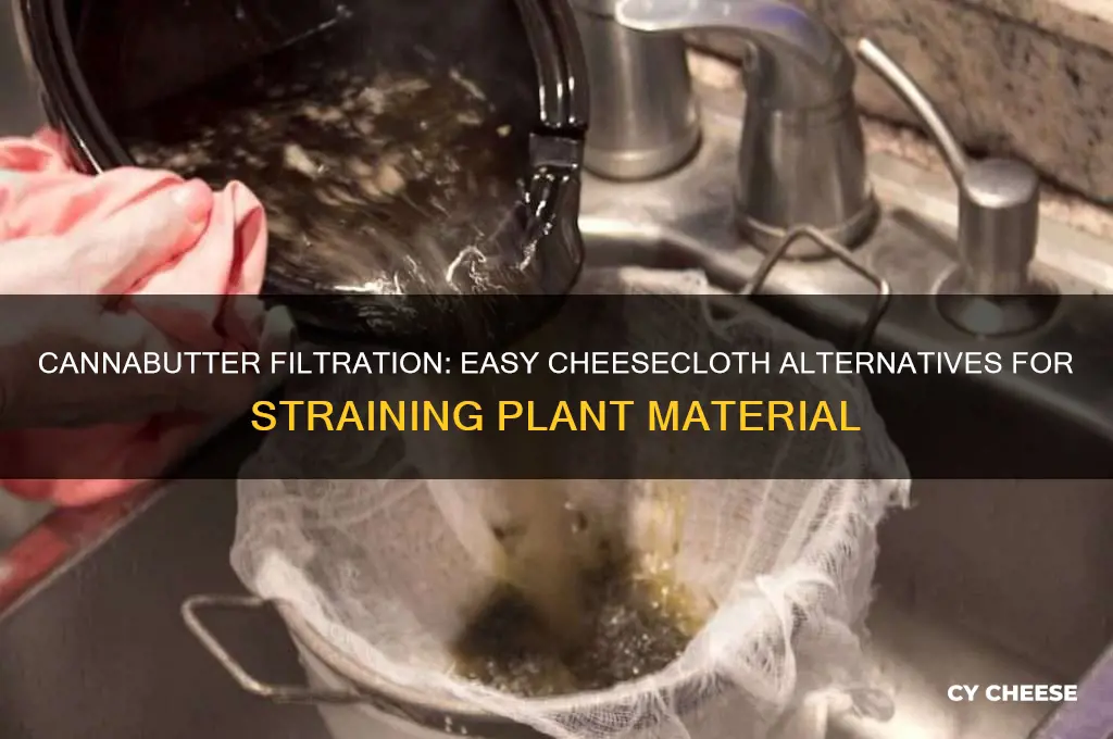 how to strain plant material from cannabutter without cheese cloth