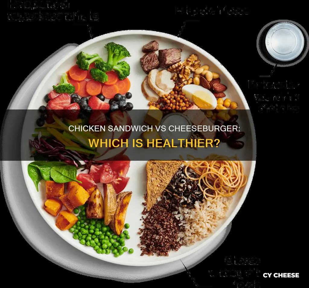 is a chicken sandwhich healthier then cheese burger