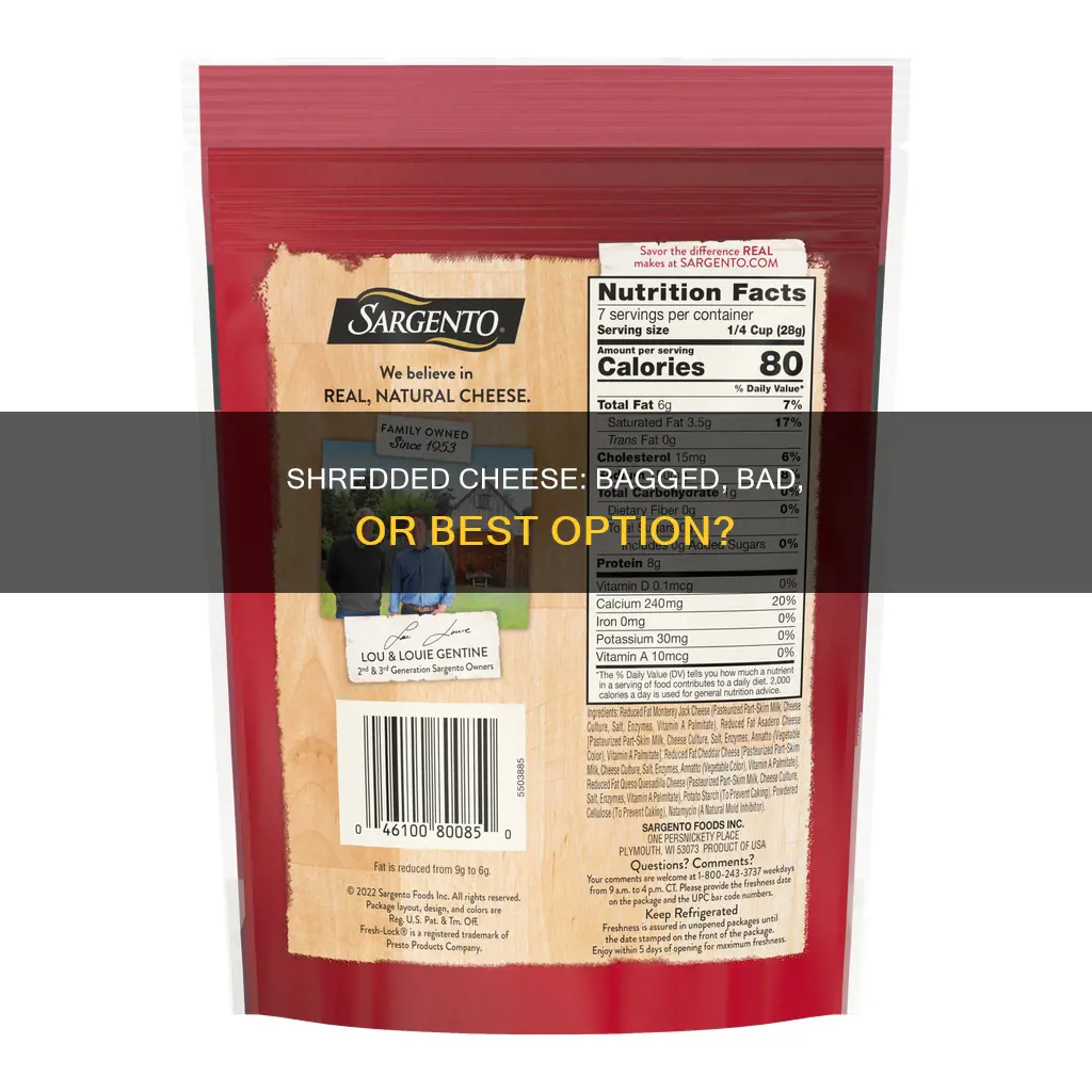 is bagged shredded cheese bad for you