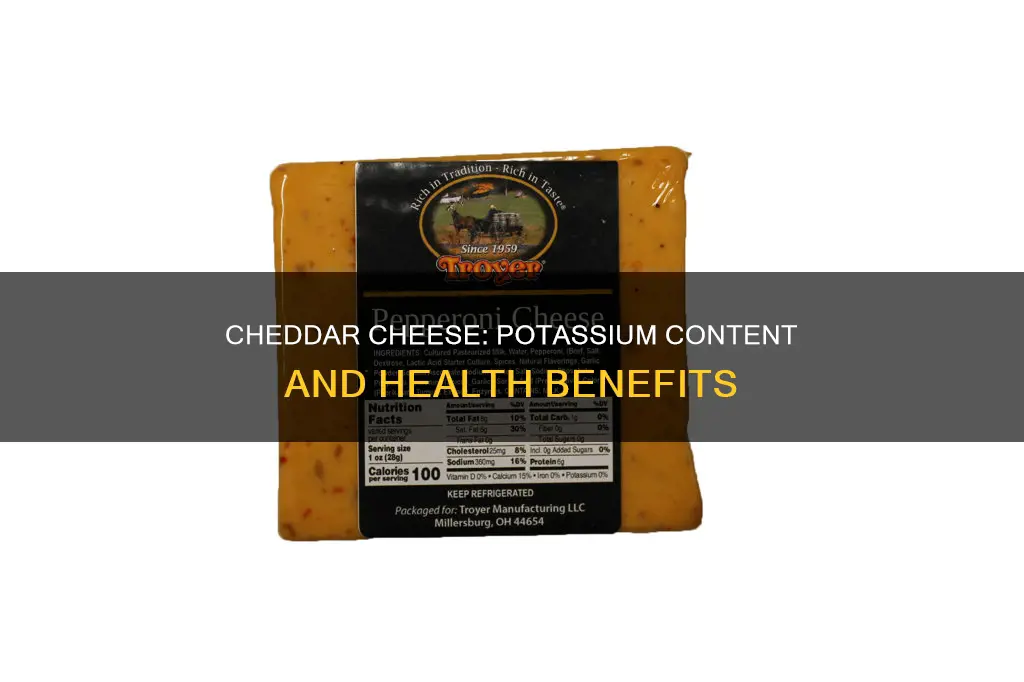 is cheddar cheese high in potassium