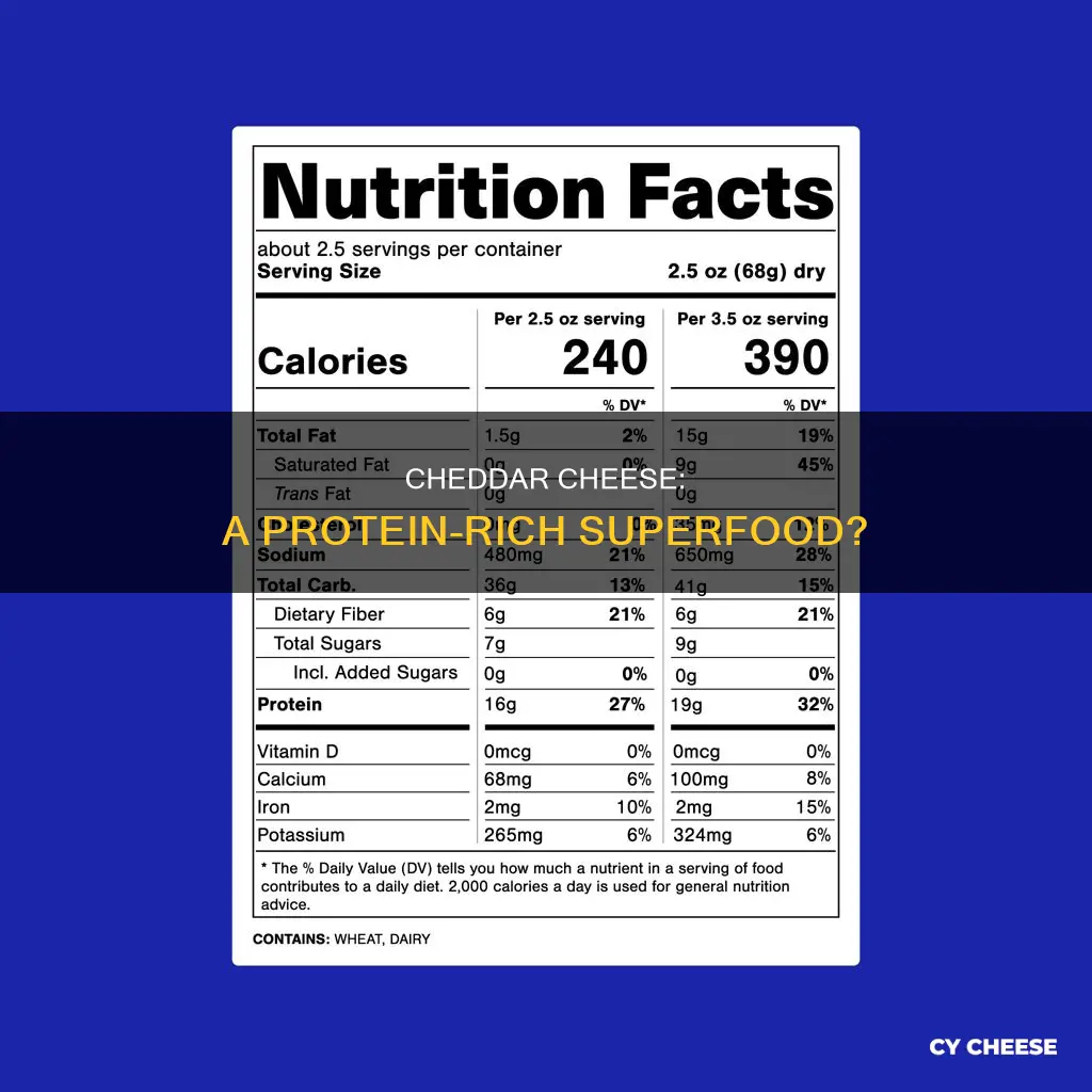 is cheddar cheese high in protein