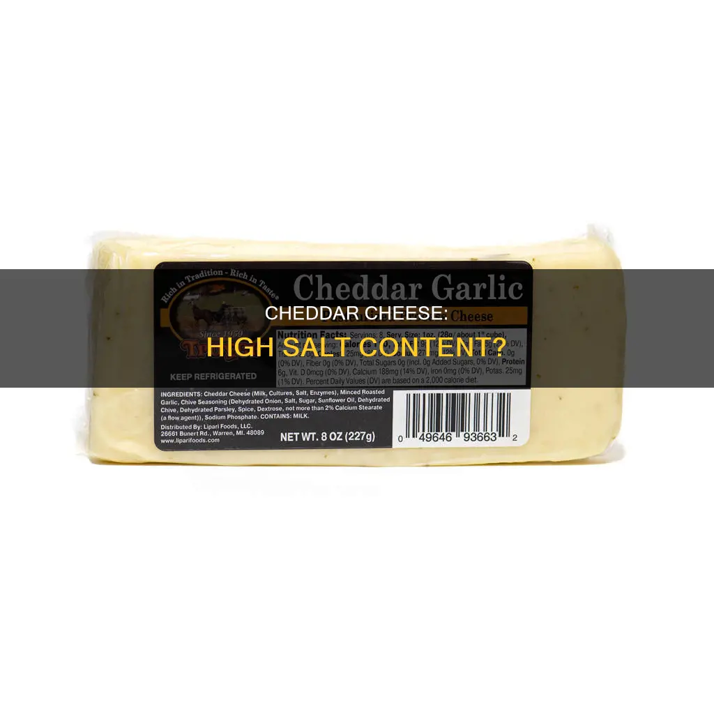 is cheddar cheese high in salt