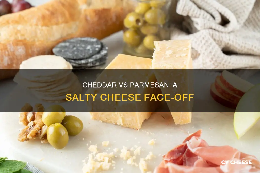 is cheddar cheese less salty than parmesan