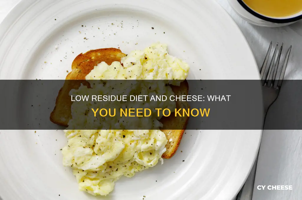 is cheese ok on a low residue diet
