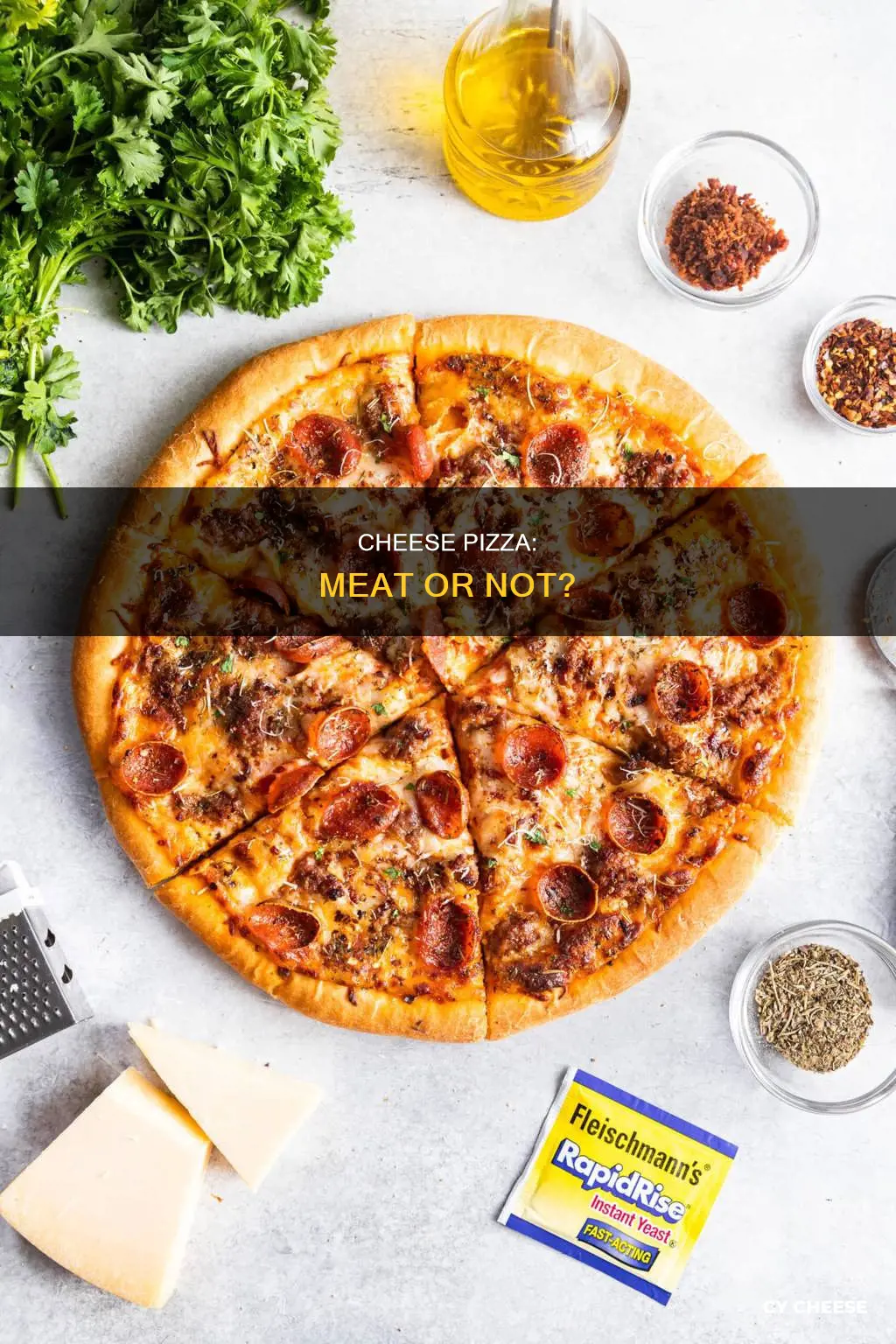 is cheese pizza meat