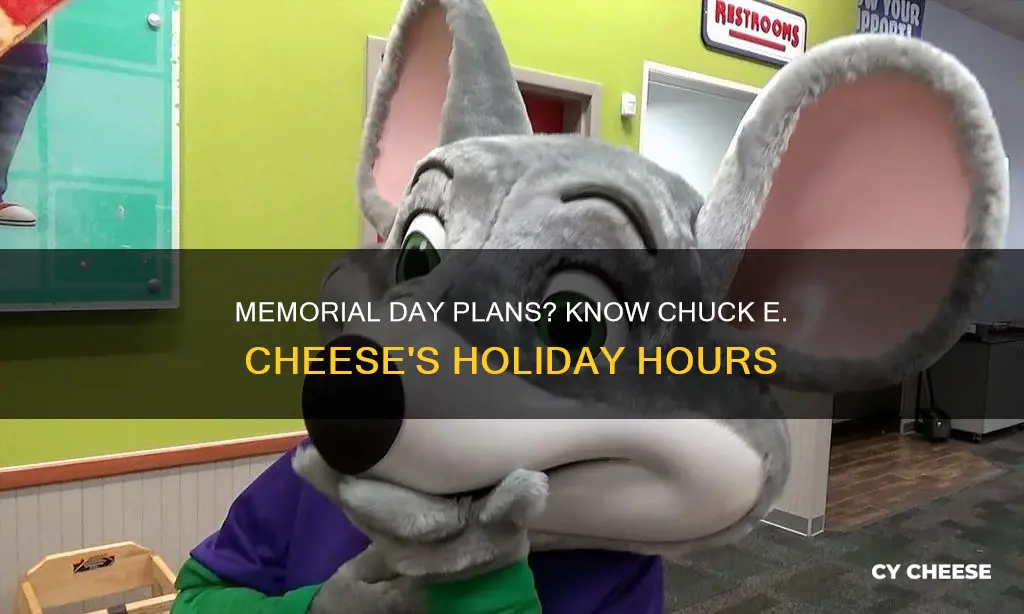 is chuck e cheese closed on memorial day