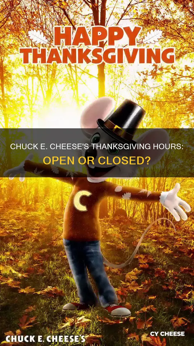 is chuck e cheese open on thanksgiving