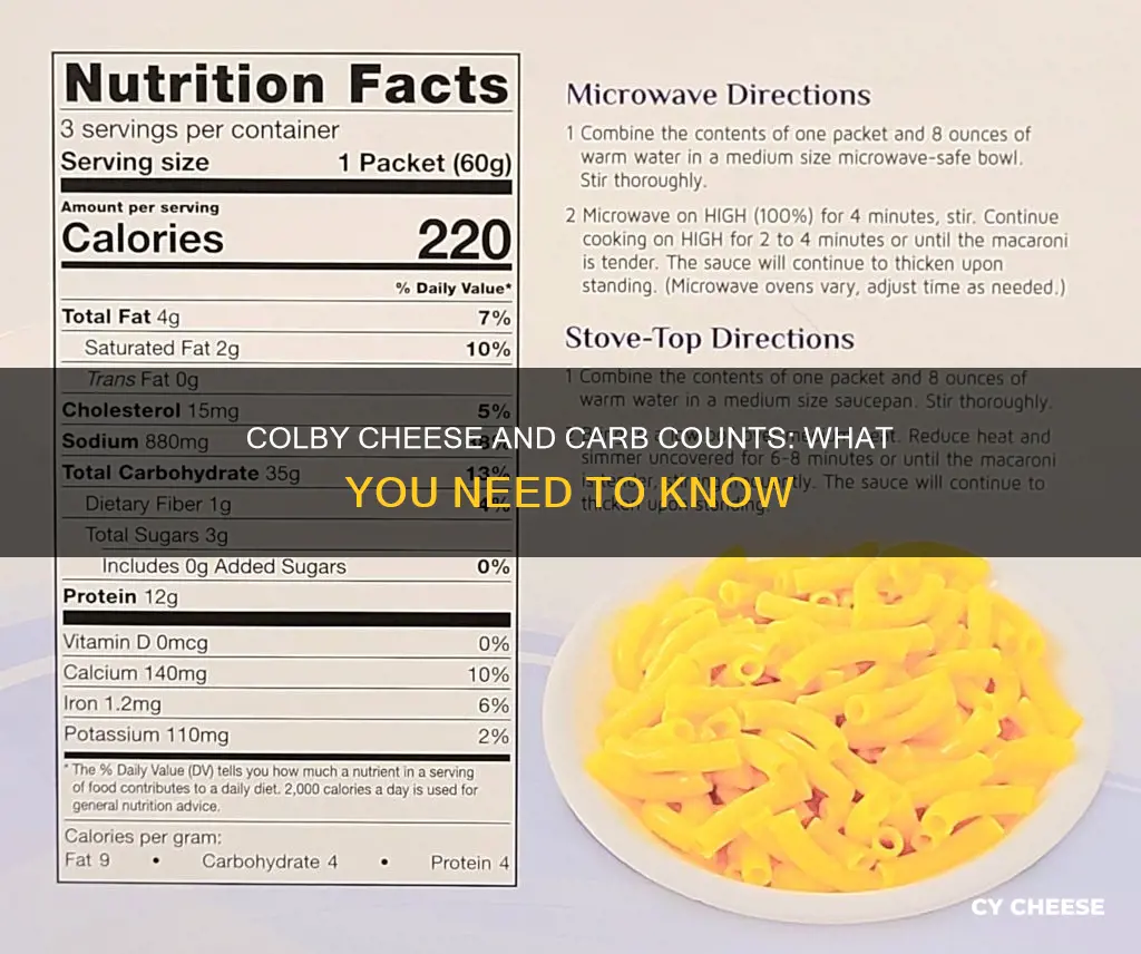 is colby cheese high in carbs