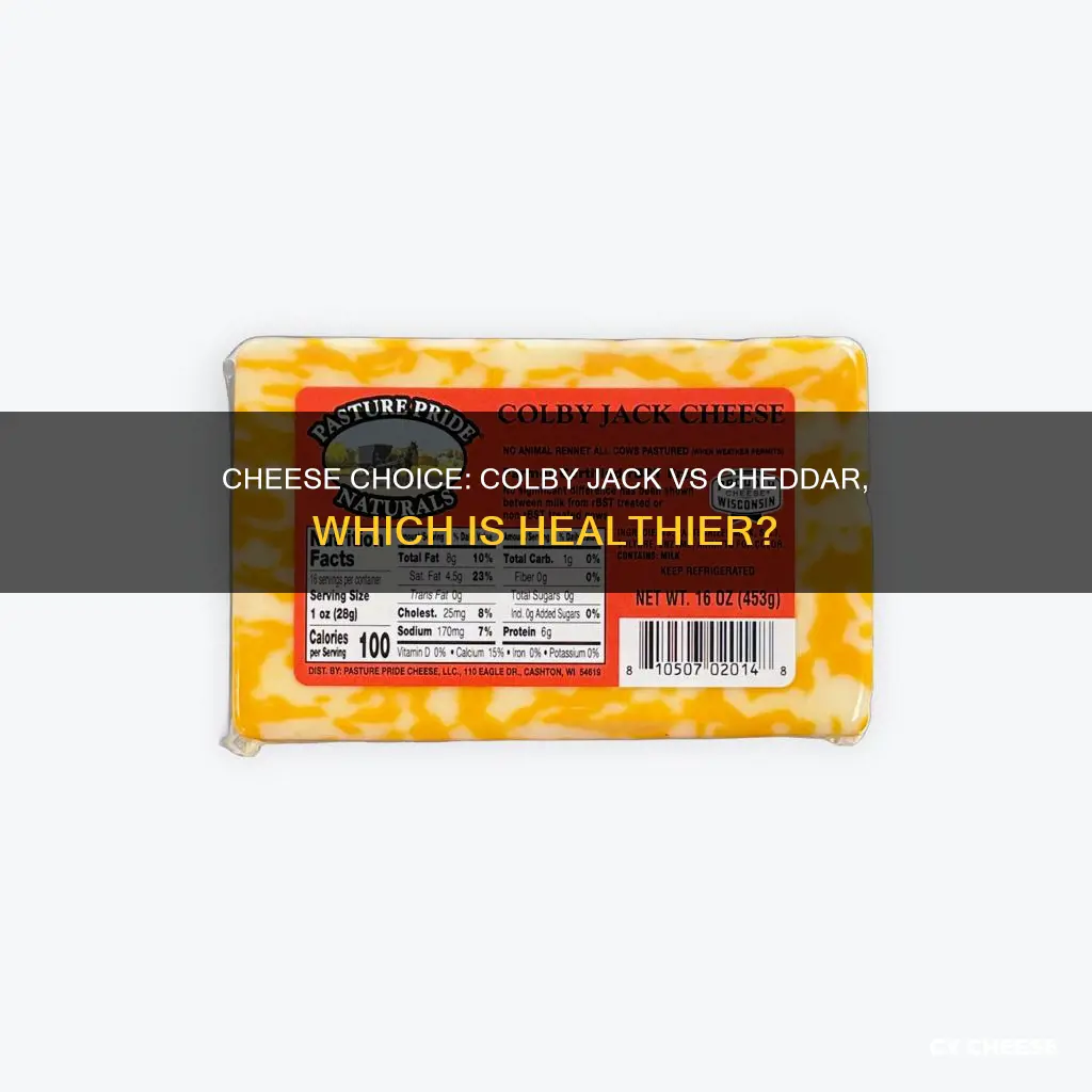 is colby jack cheese less fatening than cheddar