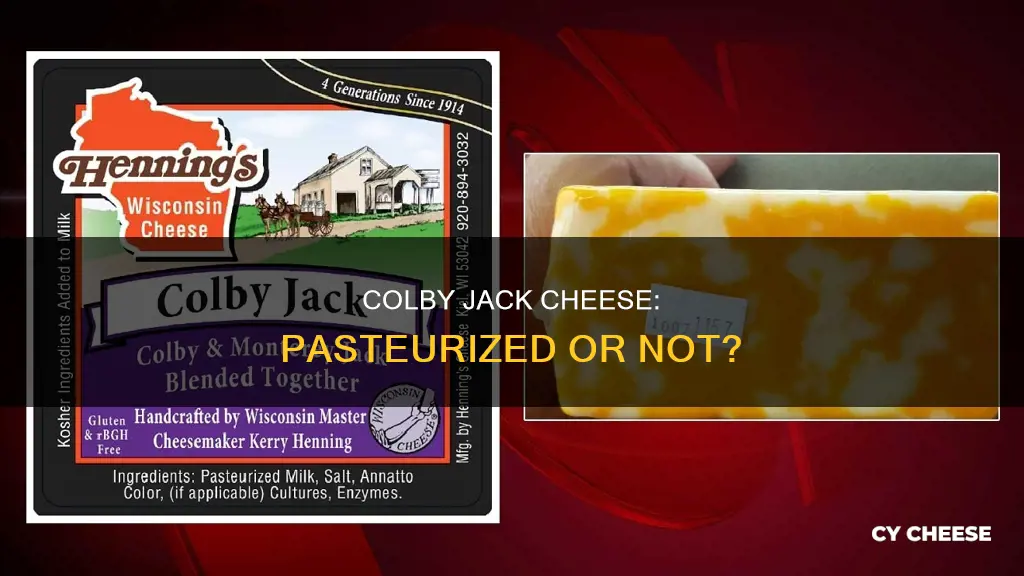 is colby jack cheese made with unpasteurized milk