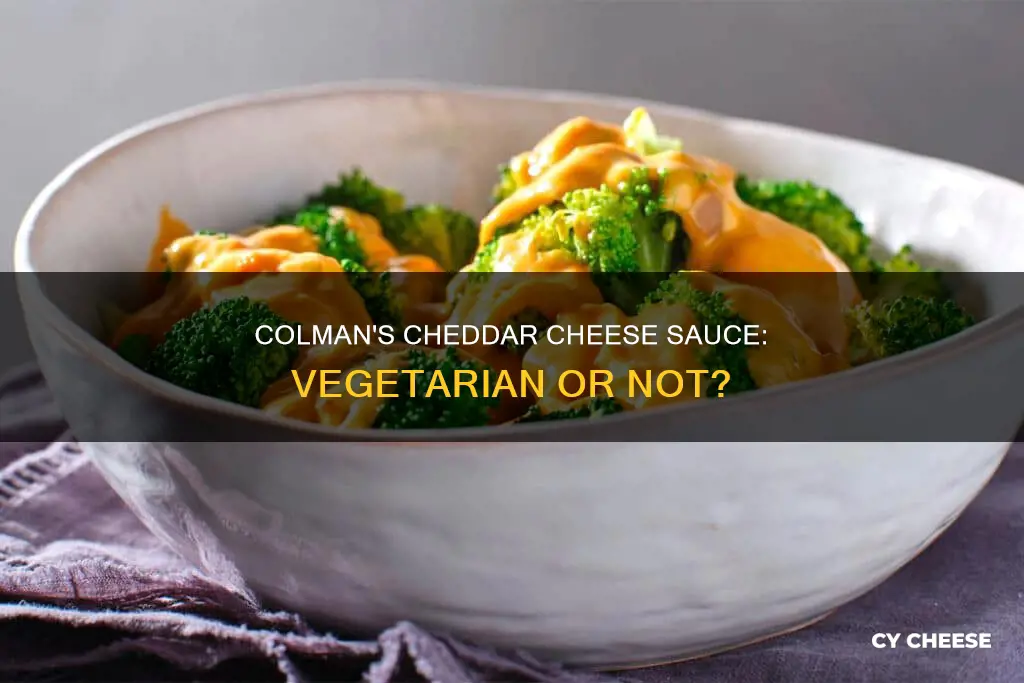 is colmans cheddar cheese sauce vegetarian