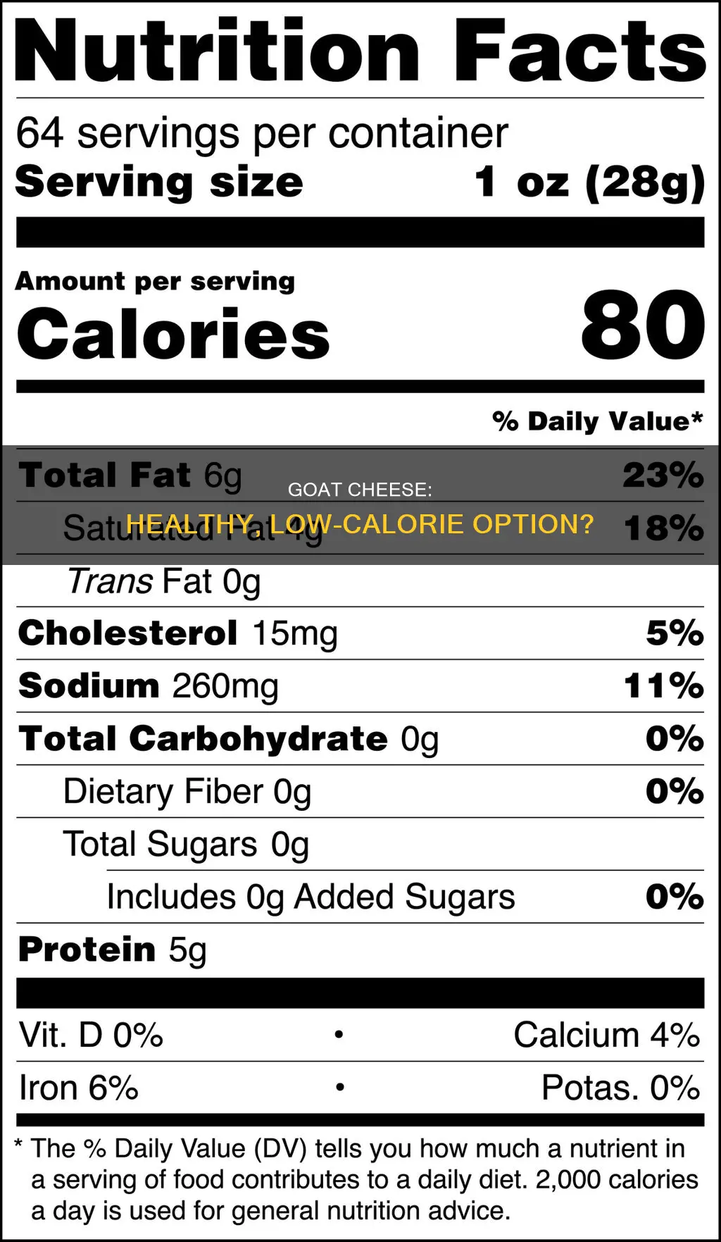 is goat cheese low calorie