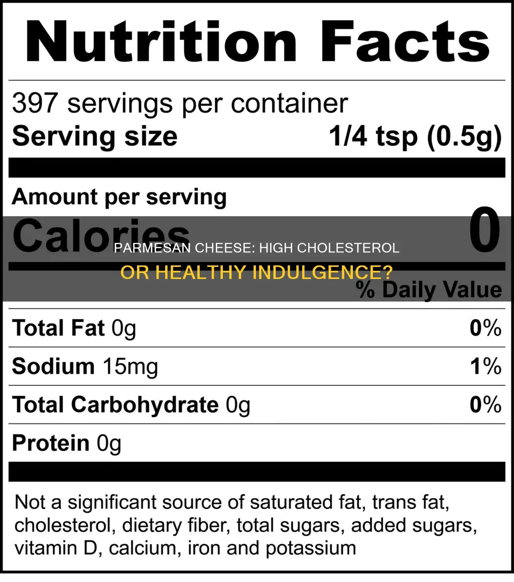 is grated parmesan cheese high in cholesterol