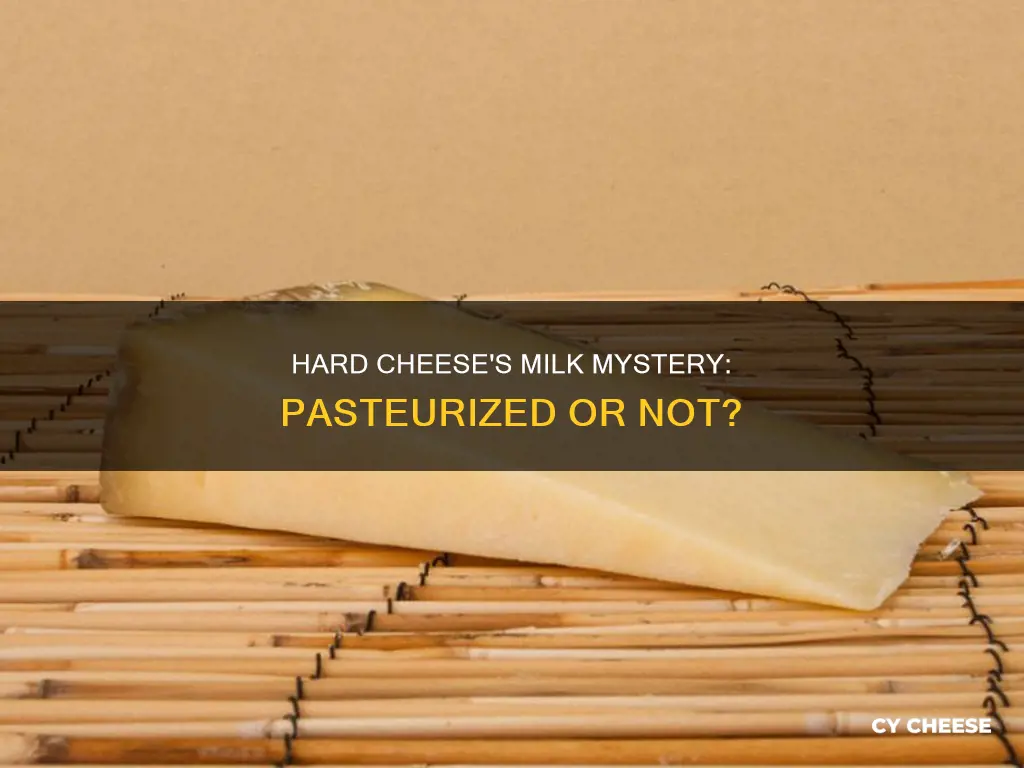 is hard cheese made for pasteurized milk