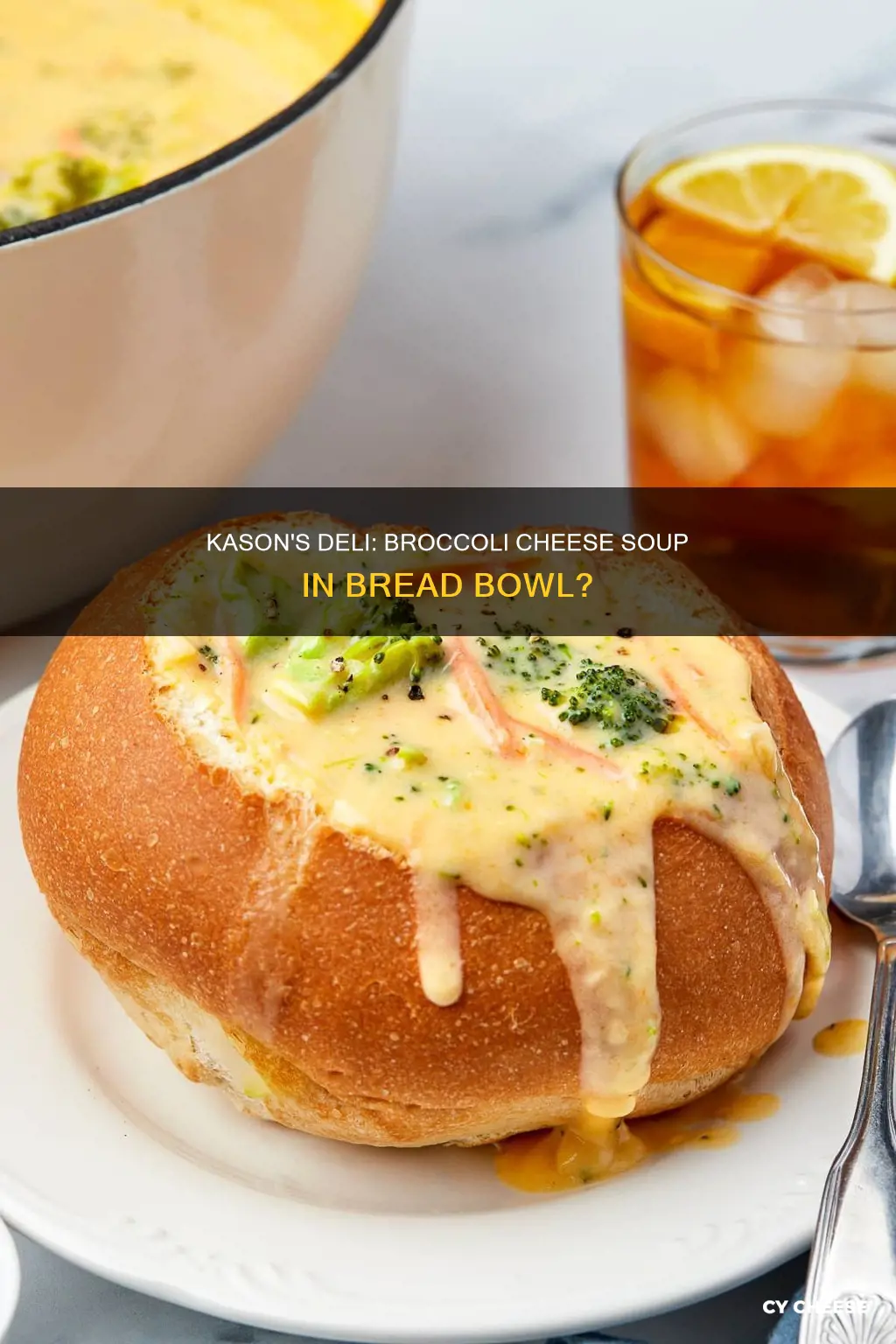 is kasons deli brocvoli cheese soup served in bread bowl