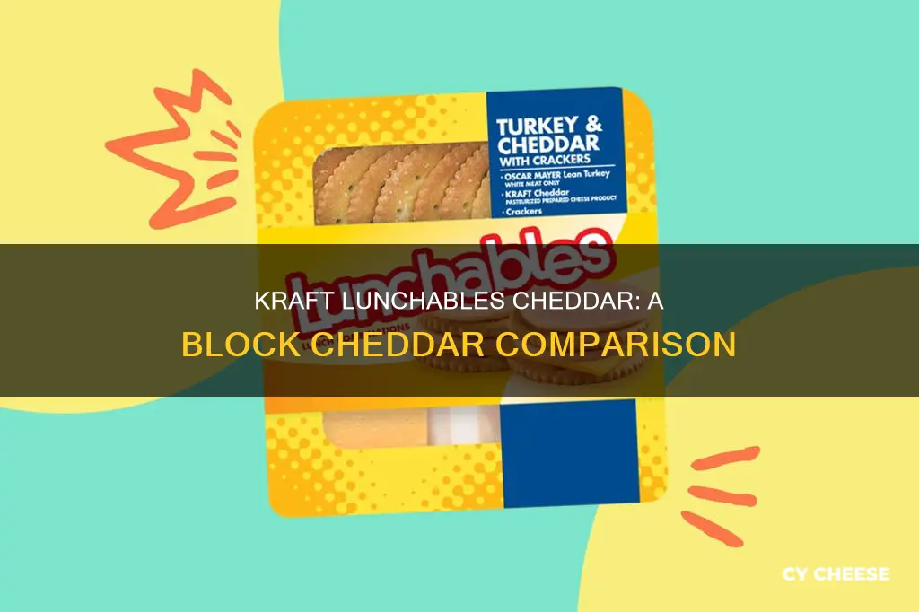 is kraft lunchables cheddar cheese similar to block cheddar cheese