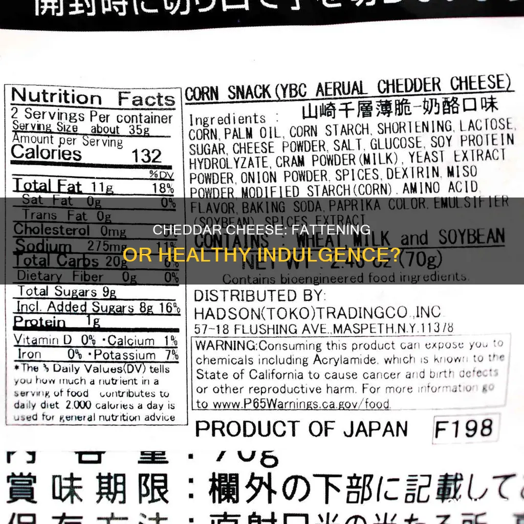 is mild cheddar cheese fattening