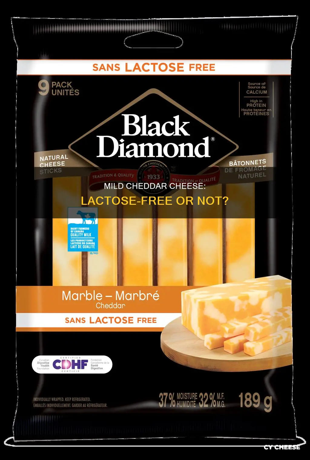 is mild cheddar cheese lactose free
