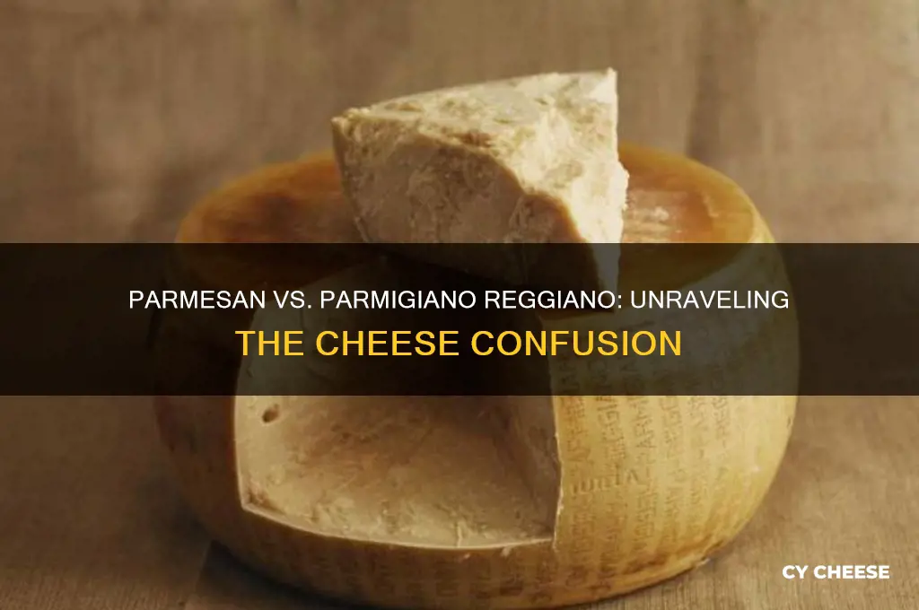 is parmasean cheese and parmagiano reggiano the same