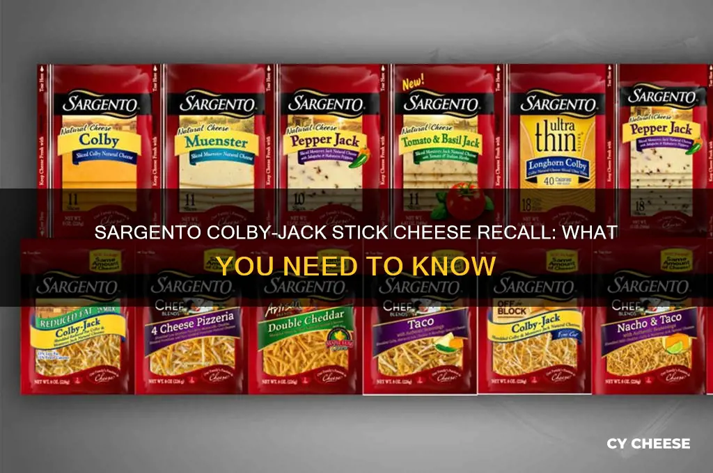 is sargento colby-jack stick cheese on recall