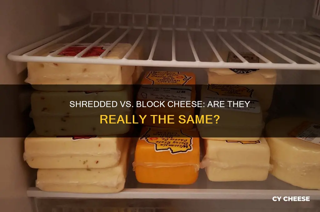 is shredded cheese the same as block cheese