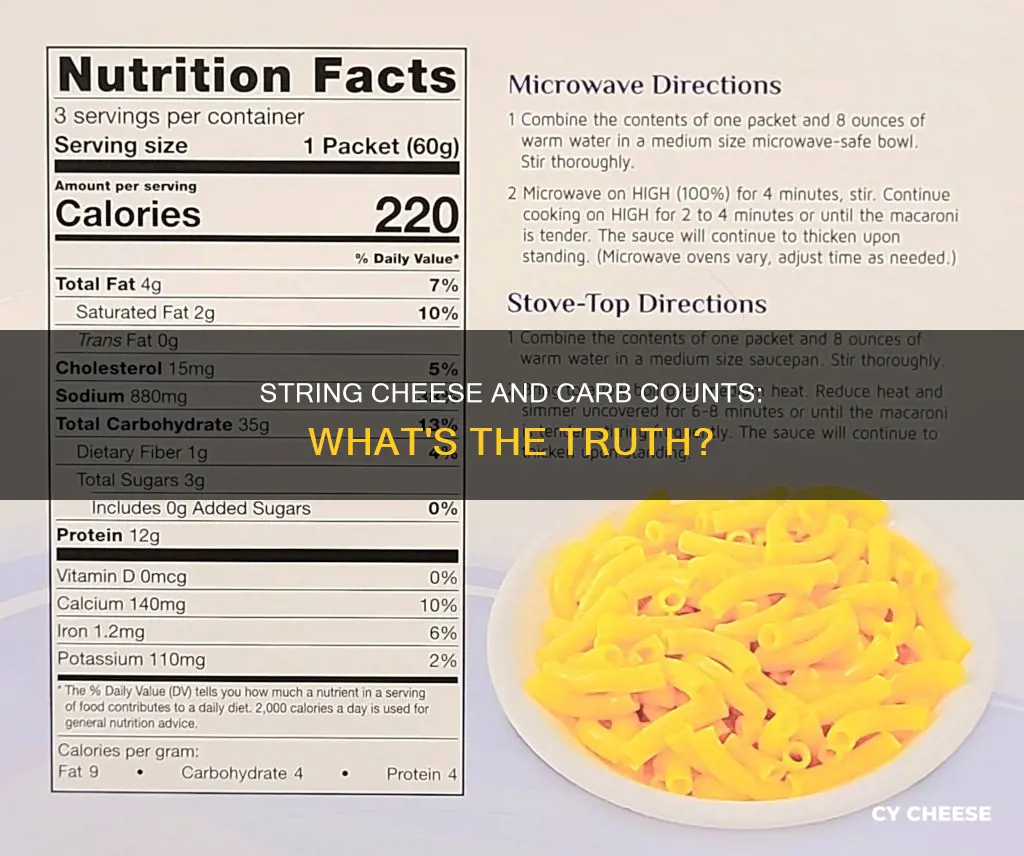 is string cheese high in carbs s