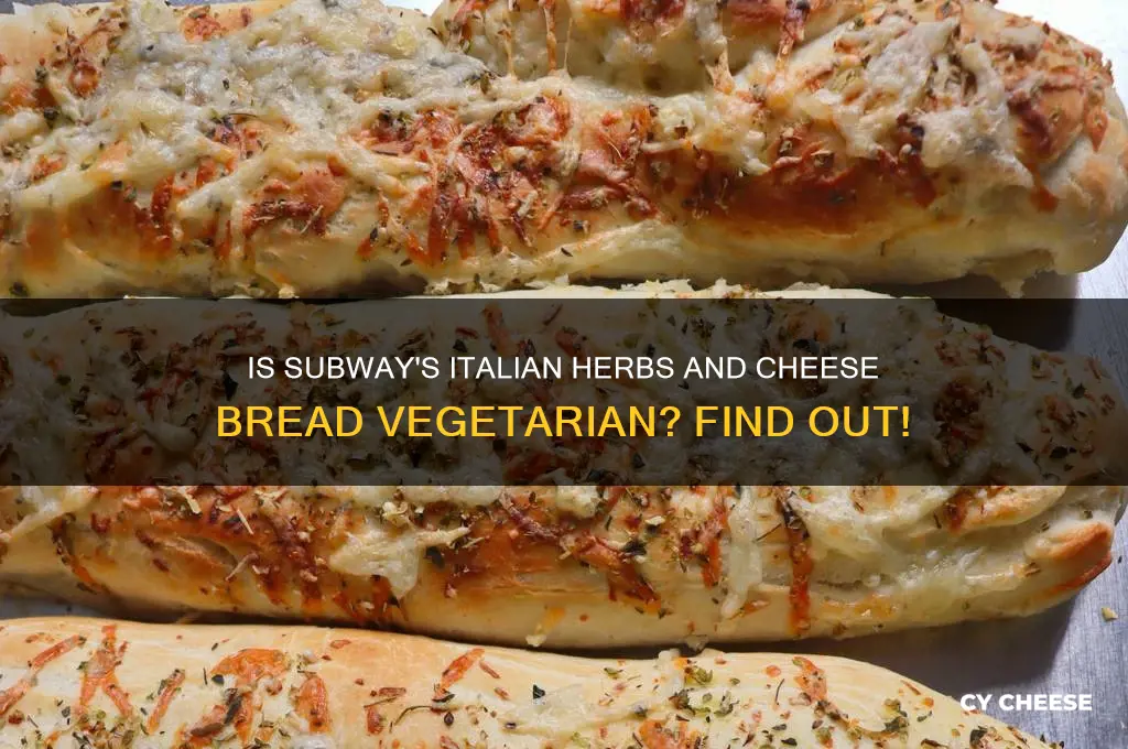 is subway italian herbs and cheese bread vegetarian