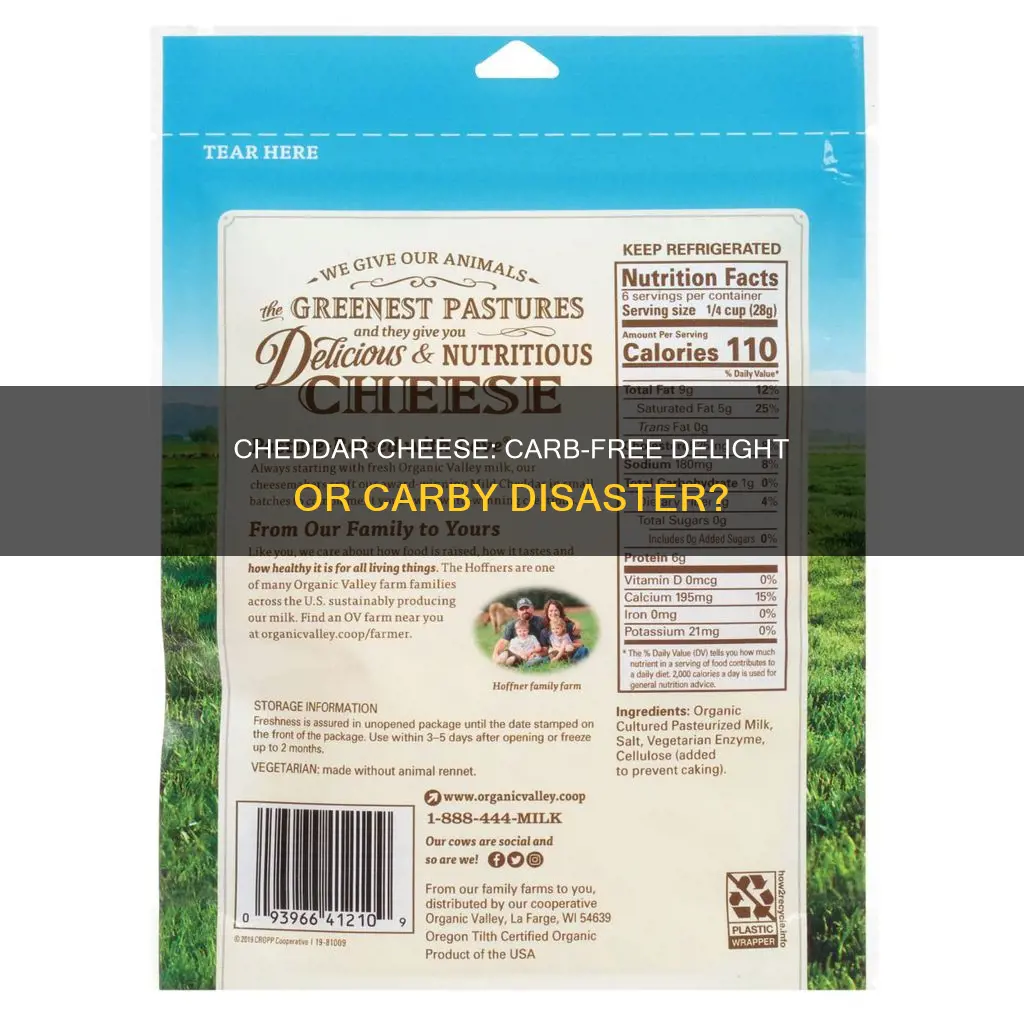 is there carbs in cheddar cheese