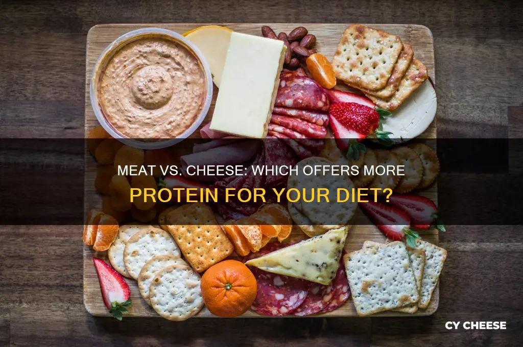 is there more protein in meat or cheese