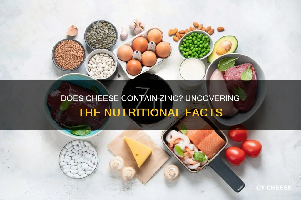 is there zinc in cheese