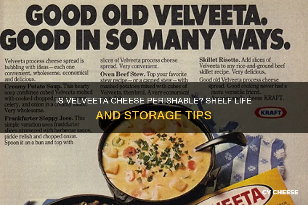 is velveeta cheese perishable