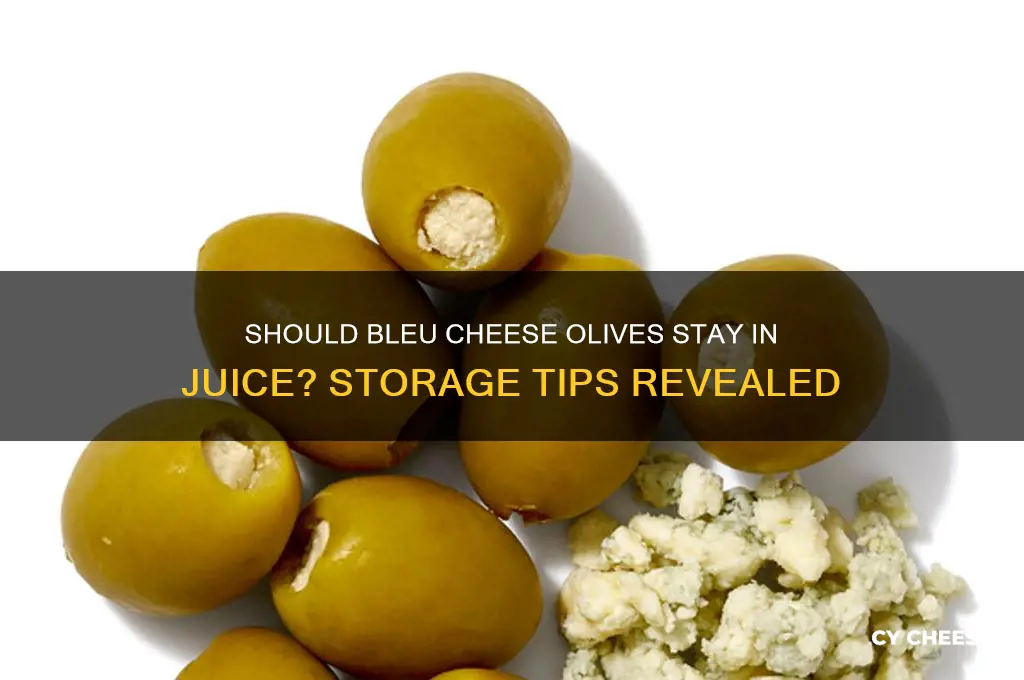 should bleu cheese olives be kept in juice