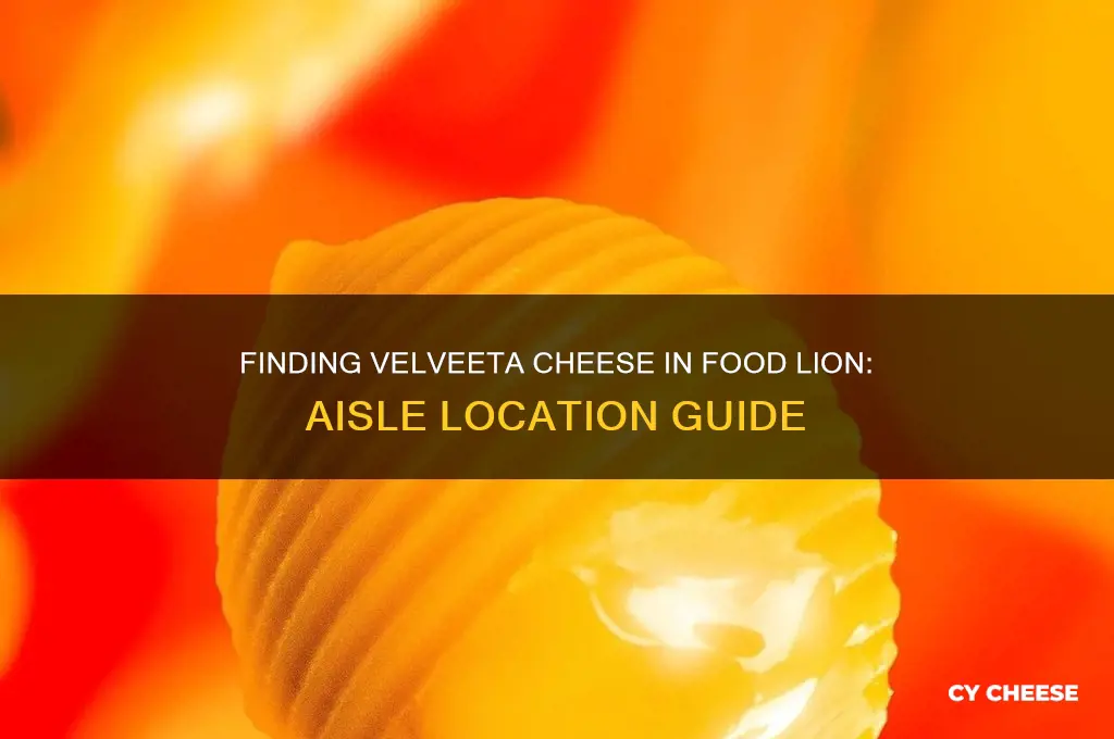 what aisle is velveeta cheese in food lion