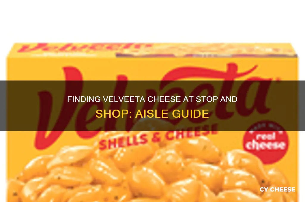 what aisle is velveeta cheese in stop and shop