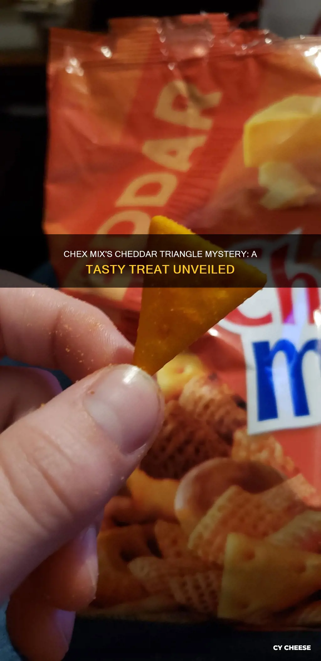 what are the cheese triangles in cheddar chex mix