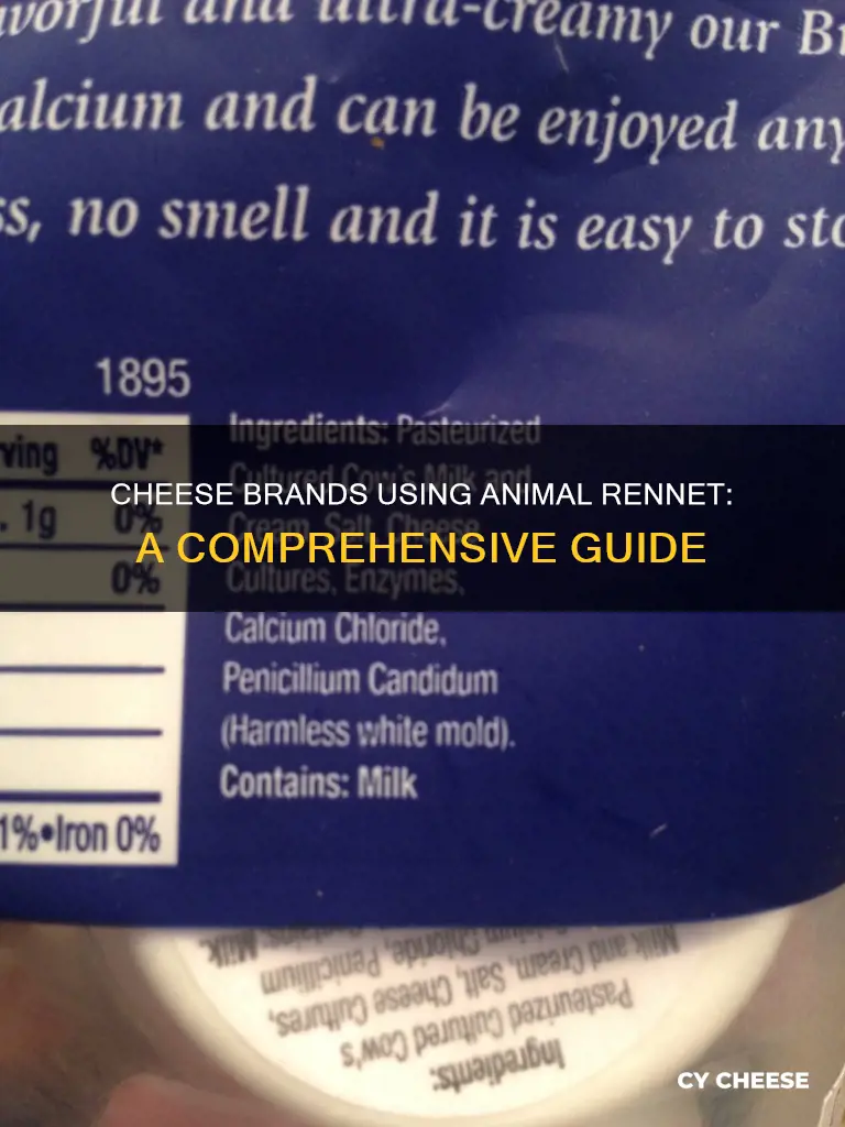what brands of cheese use animal rennet