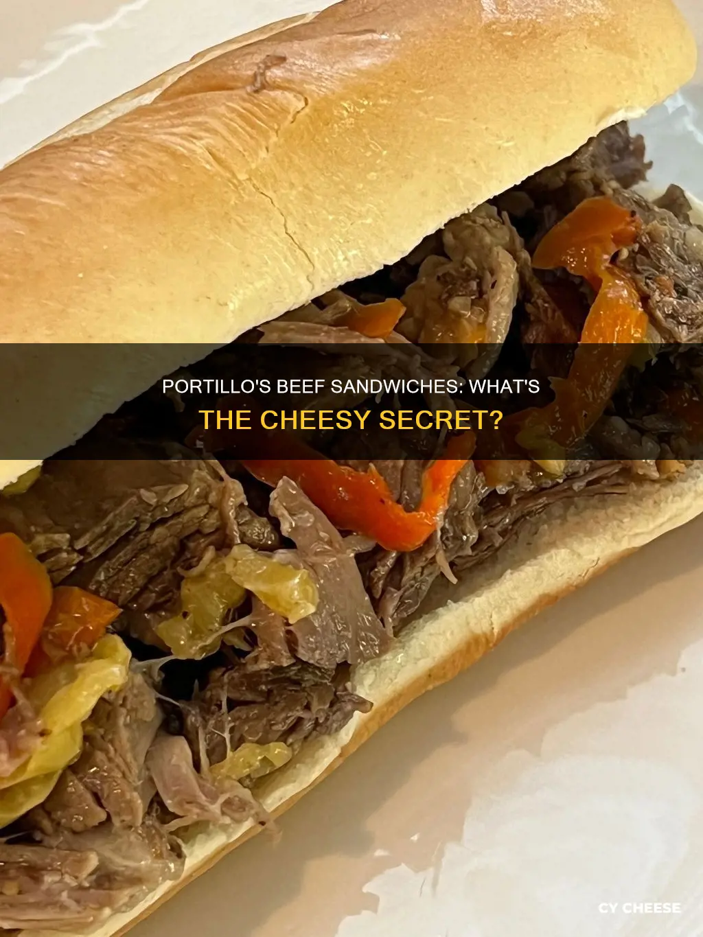 what cheese does portillos use on their beef sandwiches