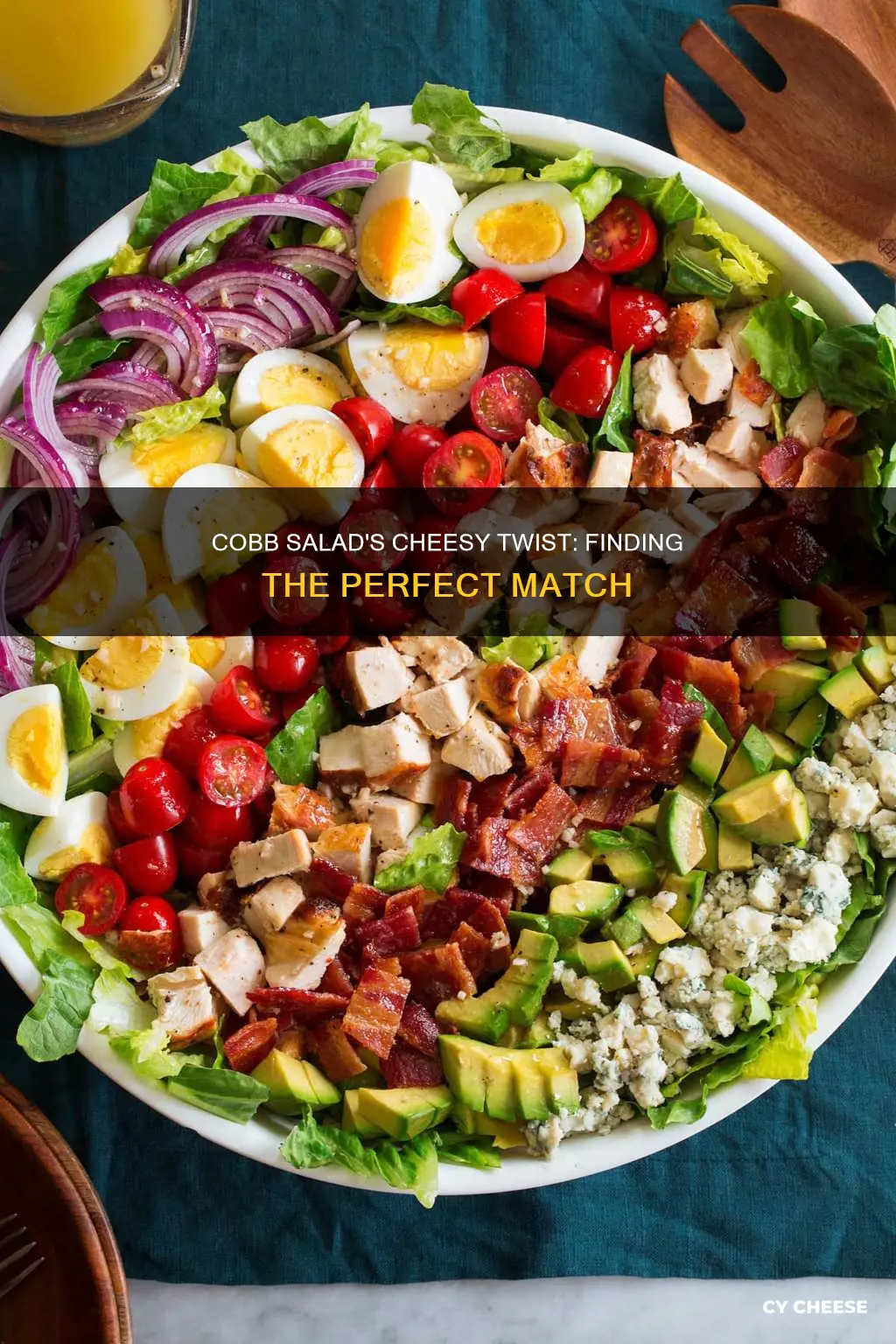 what cheese goes in cobb salad