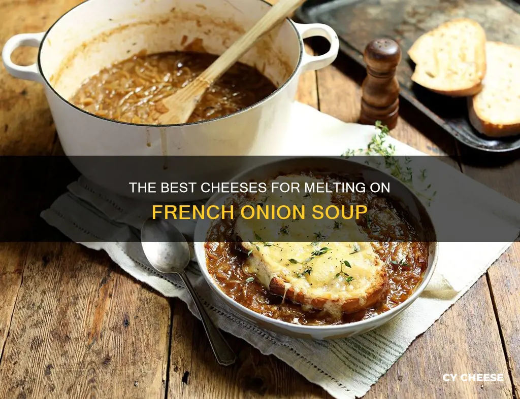 what cheese is melted on french onion soup